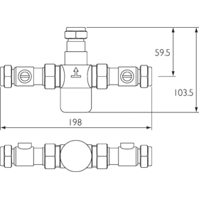 Bristan 15mm TMV3 Thermostatic Mixing Valve with Isolation