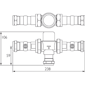Bristan 22mm TMV3 Thermostatic Mixing Valve with Isolation