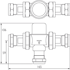 Bristan 22mm TMV3 Thermostatic Mixing Valve