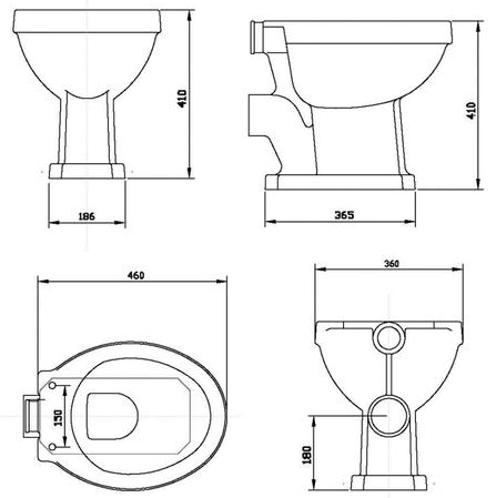 Premier Carlton Low Level Pan & Cistern with Flush Pipe Kit