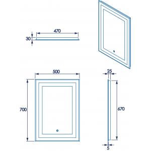 Croydex Rookley Vertical Illuminated Mirror