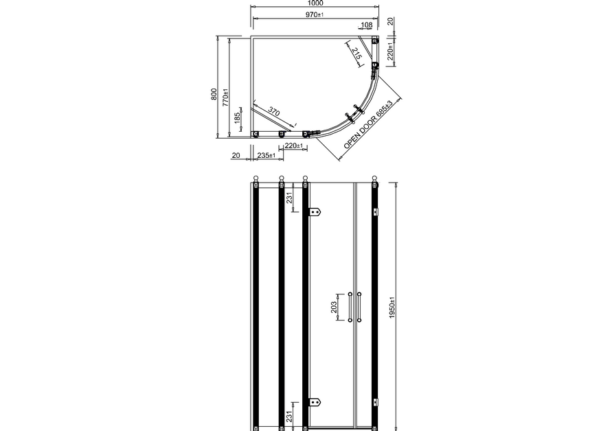 Burlington Offset Quadrant Shower Enclosure 1000 x 800mm