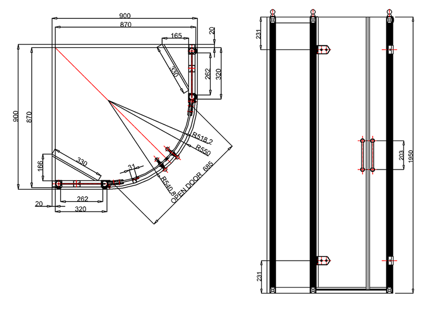 Burlington Quadrant Shower Enclosure 900mm