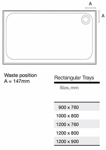 Merlyn Ionic 1200 x 800mm Upstand Rectangular Shower Tray