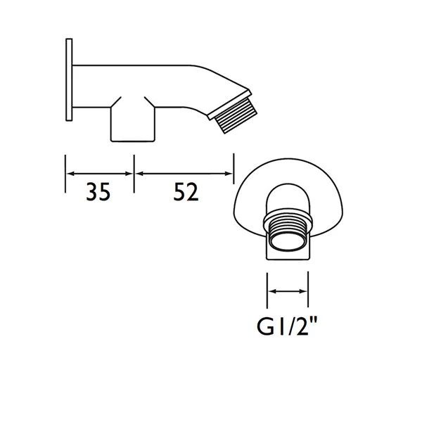 Bristan Exposed Shower Arm for Rigid Riser 87mm