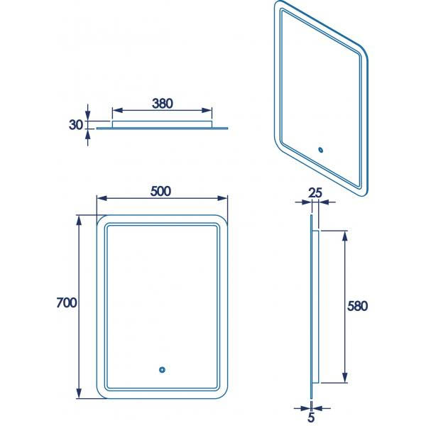 Croydex Chawston Illuminated Square Mirror