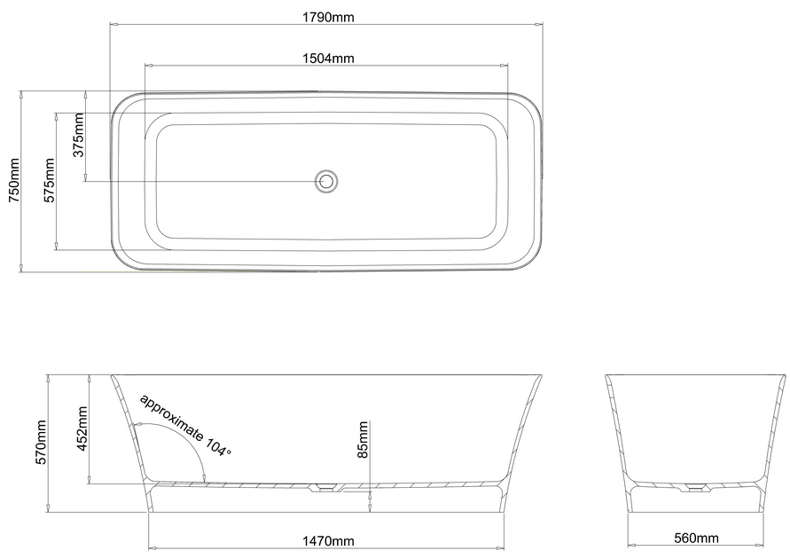 Clearwater Palermo Grande Freestanding Bath