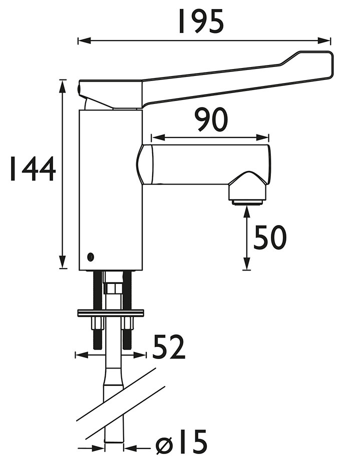 Bristan Healthcare Tap With Long Lever Handle