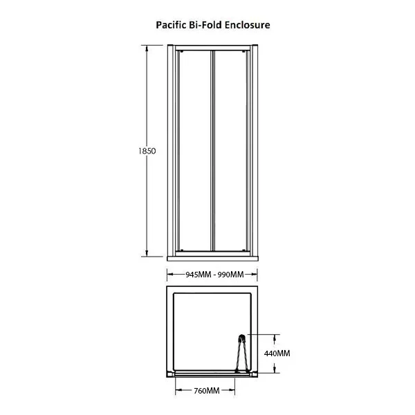 Premier 1000mm Bifold Shower Door