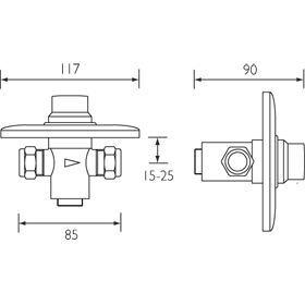 Concealed Timed Flow Push Button Water Control