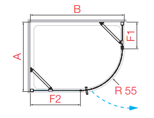 Novellini Young R1 Offset Quadrant Solo Hinged + Inline 900 x 1000mm