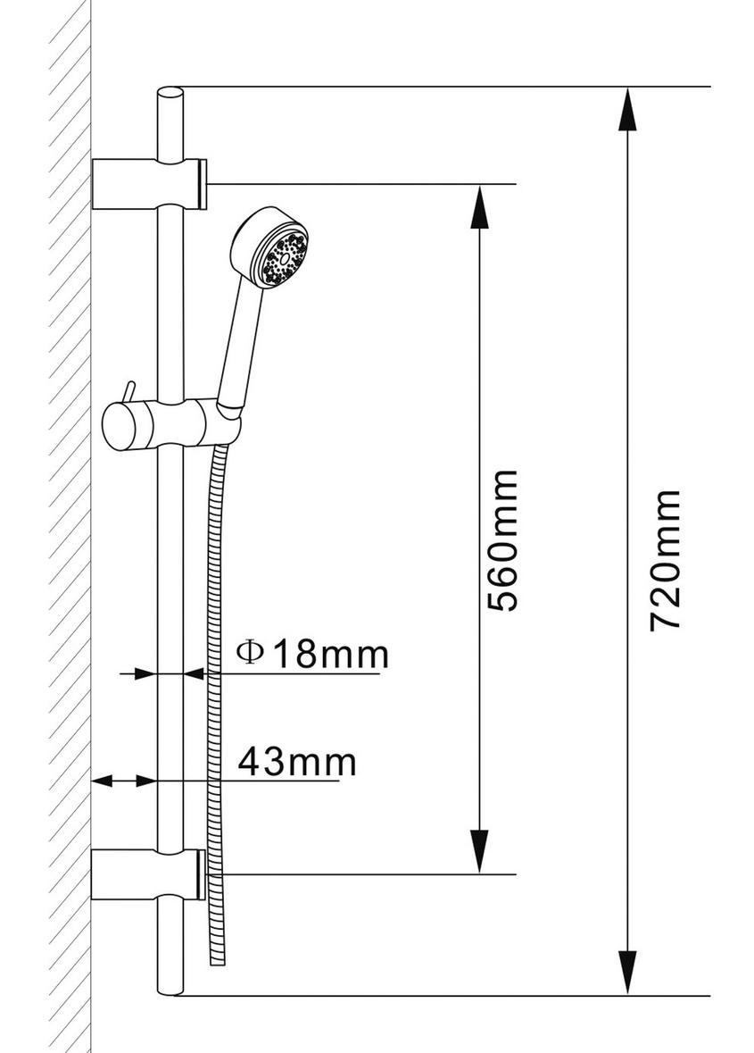 Hudson Reed Round Water Saving Slide Rail Kit