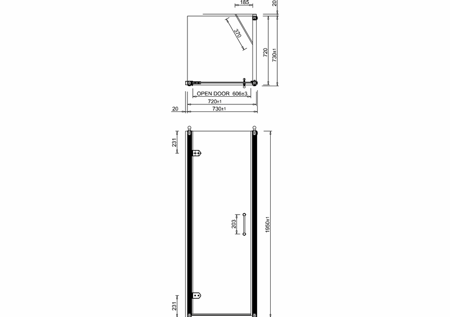 Burlington Hinged Shower Door and Side Panel 760 x 760mm