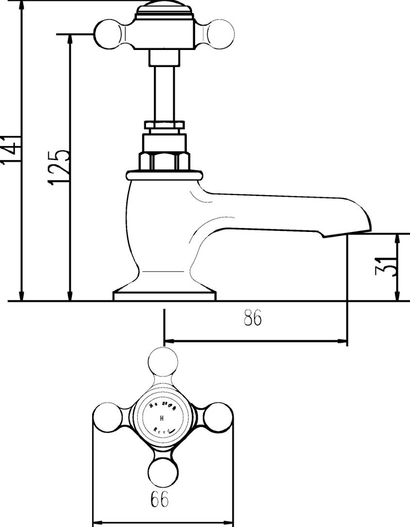 Hudson Reed Topaz Hexagonal Collar Basin Taps