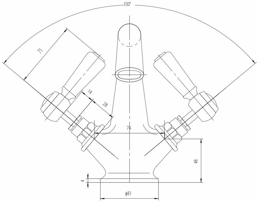 Hudson Reed Topaz Hexagonal Collar White Lever Mono Basin Mixer