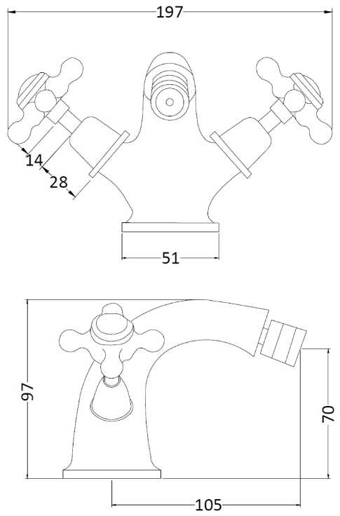 Hudson Reed Topaz Dome Collar Mono Bidet Mixer