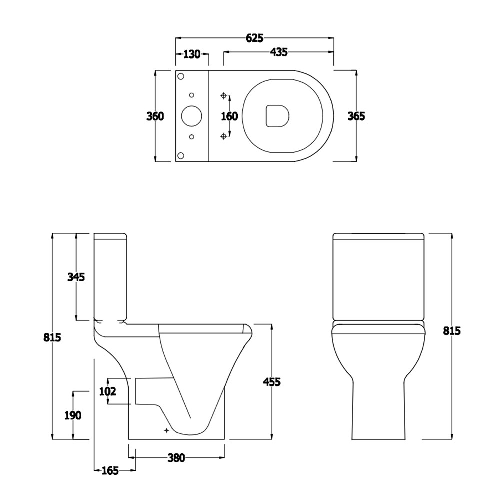 Lily Close Coupled Comfort Height Toilet Inc Soft Close Seat
