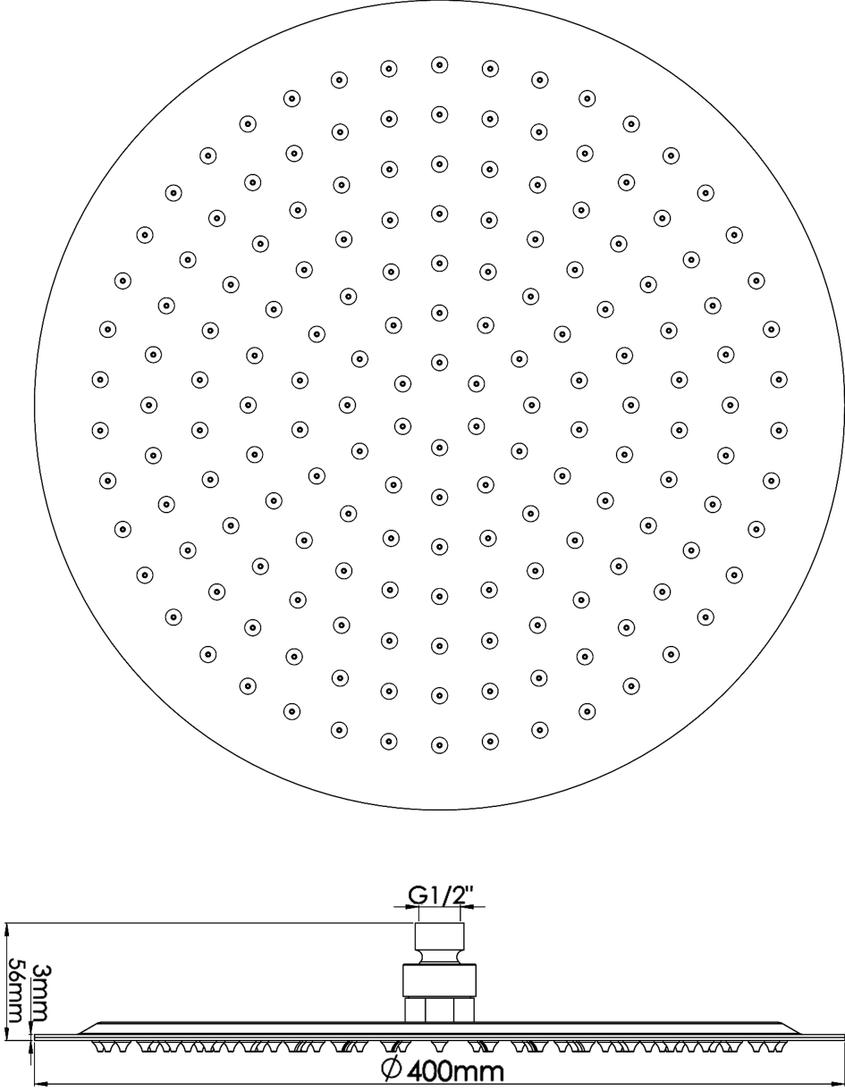 Hudson Reed Stainless Steel Round Fixed Shower Head