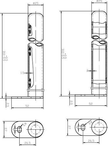 Hudson Reed Colosseum Floor Mounting Legs - High Gloss White