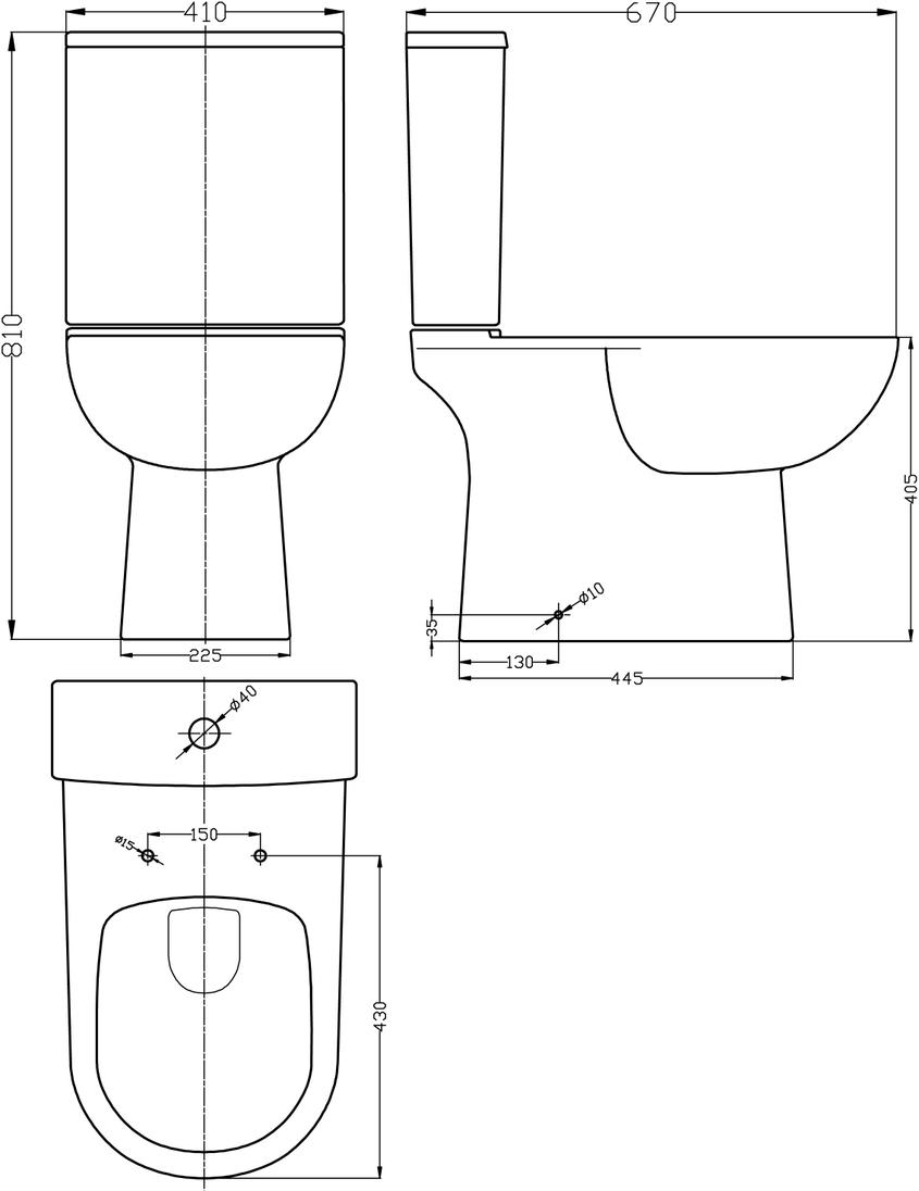 Asselby 4 Piece Bathroom Suite - Toilet & 600mm 1TH Basin with Pedestal