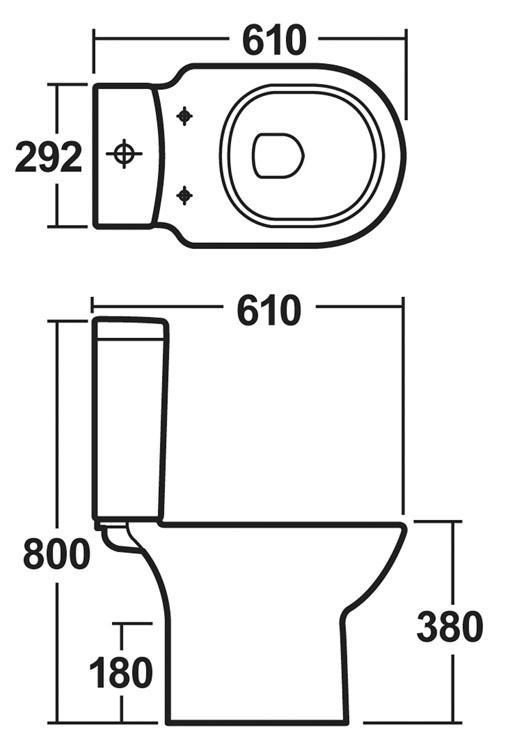 Knedlington Short Projection Close Coupled Toilet