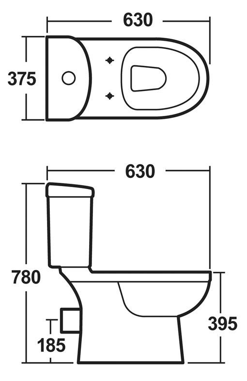 Ivo 4 Piece Bathroom Suite - Toilet & 550mm 1TH Basin with Pedestal