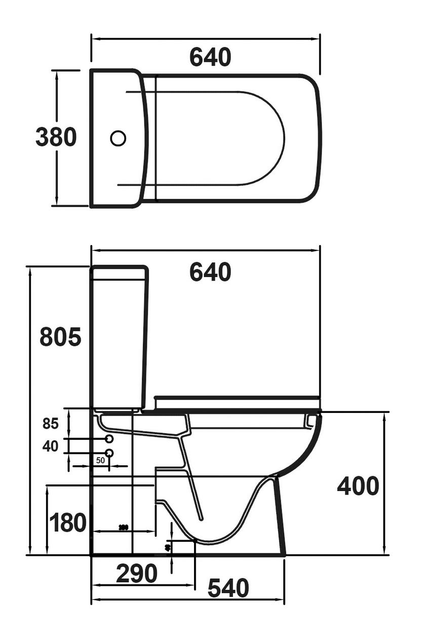 Ambrose 4 Piece Bathroom Suite - Toilet & 500mm 1TH Basin with Pedestal