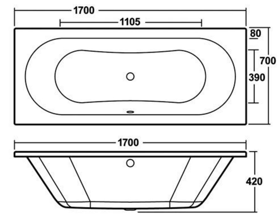 Otley Round Double Ended Eternalite Bath 1700 x 700mm