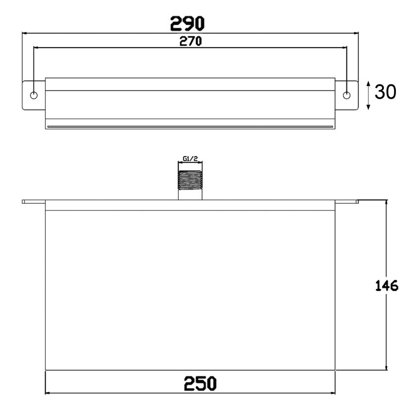 Hudson Reed Kubix Shower/Bath Waterfall Filler
