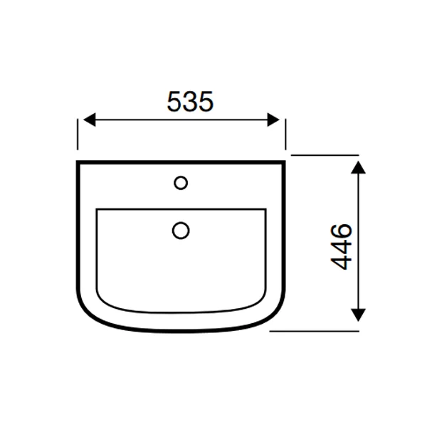 Kartell Trim 550mm 1th Basin with Semi Pedestal