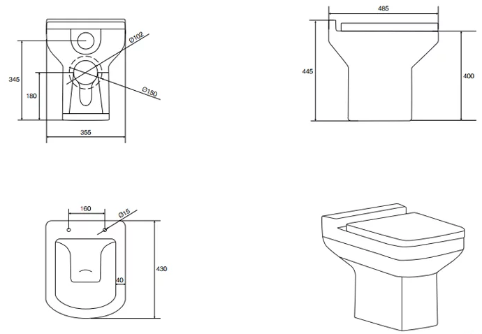 Kartell Trim BTW WC Pan and Soft Close Seat