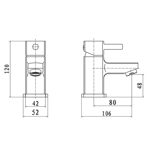 Kartell Mode Mini Mono Basin mixer with Click Waste