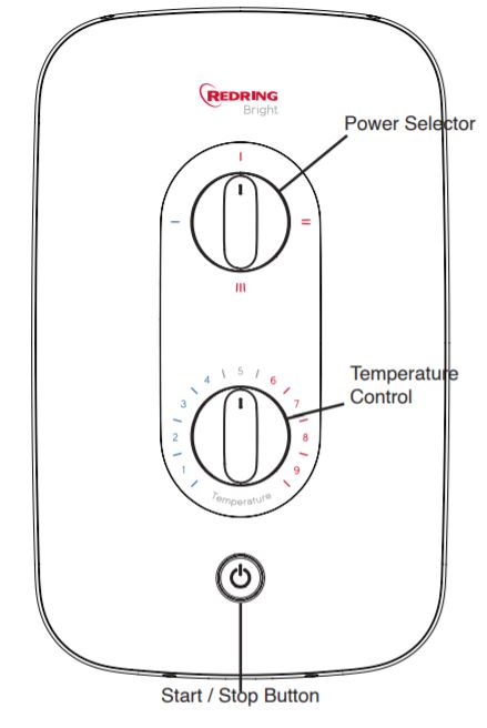 Redring Bright 8.5kw Multi Connection Electric Shower