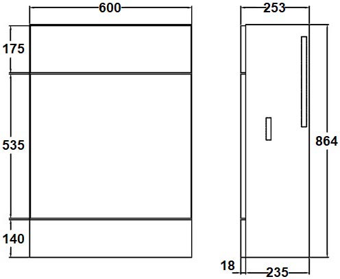 Hudson Reed Fusion 600mm Slimline WC Unit - Natural Oak