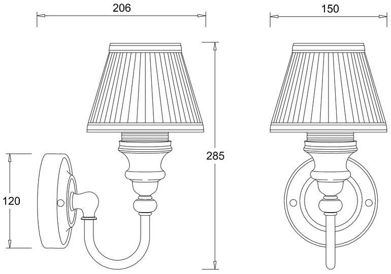Burlington Ornate Light with Chrome Base and Fine Pleated Shade