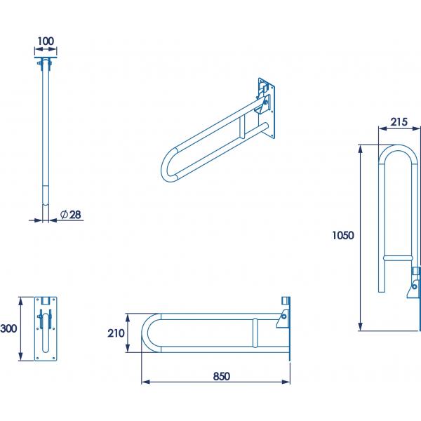 Croydex Fold Away Hand Rail - Grey