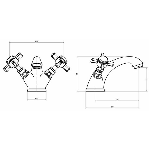 Kartell Klassique Mono Basin Mixer with Click Waste