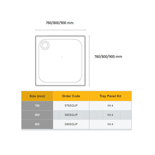 Merlyn Ionic 900mm Upstand Square Shower Tray
