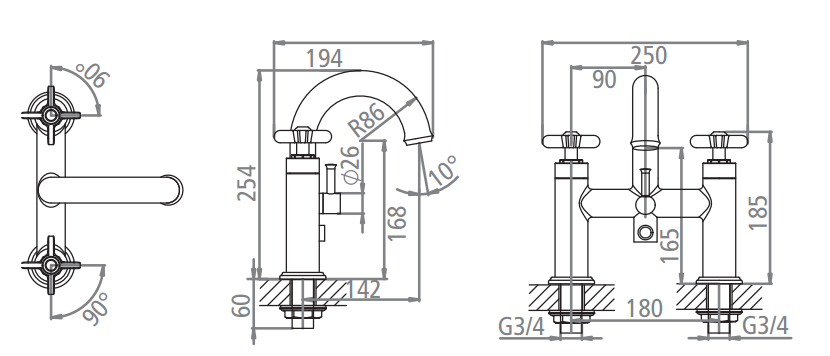 Roper Rhodes Wessex Bath & Shower Mixer